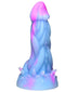 Creature Cocks Nomura Jellyfish Silicone Dildo in blue and pink with mushroom-shaped head and bumpy texture