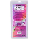 Crystal Jellies Curved Realistic Cock With Balls 7 Inch Teal product packaging with features and dimensions