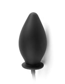Anal Fantasy Collection Inflatable Silicone Plug Black for anal play, featuring smooth silicone and tapered tip for easy insertion.