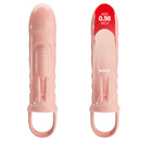 Pretty Love Sloane Vibrating Penis Sleeve Flesh shown with added length of 0.98 inch for enhanced pleasure.