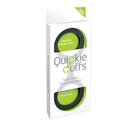 Quickie Silicone Cuffs Large Black packaging featuring super strong silicone restraints for discreet bondage play.