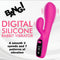 Pink digital silicone rabbit vibrator with 3 speeds, 7 vibration patterns, and LED display for dual stimulation and pleasure.