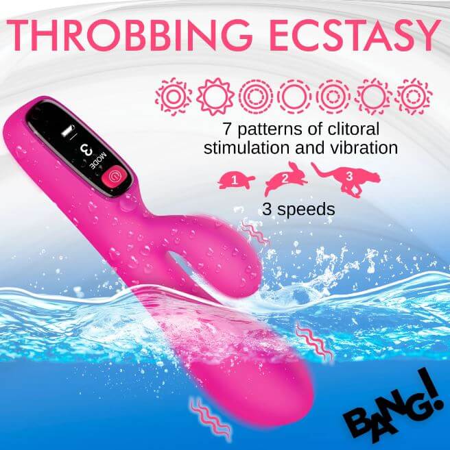 Digital Silicone Rabbit Vibrator with LED Display for Dual Stimulation and Ecstasy