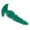 Gender X The Rattler Twirling Prostate Vibrator Green in vibrant green color, showcasing its unique twirling design and textured shape.