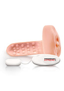 PDX Extreme Vibrating Freshman Fuckhole Light Skin Tone with remote control for enhanced pleasure.