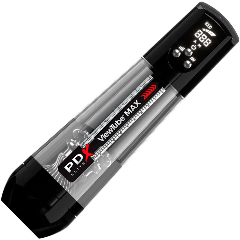 PDX Elite Viewtube Max View See Through Suction Stroker with Digital Display