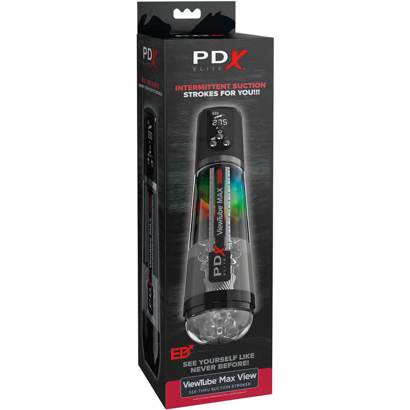PDX Elite Viewtube Max View See Through Suction Stroker Packaging