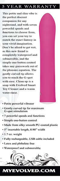 Pink Rechargeable G-Spot Vibrator with 7 speeds and functions, 5-inch slim design, waterproof, USB rechargeable, 5-year warranty