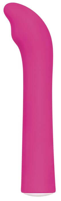 Pink rechargeable 5-inch G-Spot vibrator with gently curved tip for targeted stimulation and seven powerful speeds and functions.