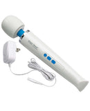Magic Wand Rechargeable HV-270 Multispeed Massager with power adapter and charging cable.