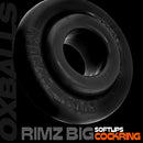 Oxballs Rimz Big Single Cock Ring Black featuring plush rim design for comfortable use.