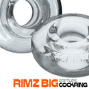 Oxballs Rimz Big Single Cock Ring Clear showing two silicone erection rings for enhanced comfort and durability.