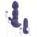 Gender X Ring It Anal Vibe with 10 vibrating rhythms and dual ring rim job action, showcasing USB charging cables.