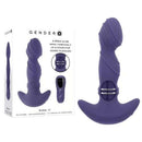 Purple Gender X Ring It Anal Vibe with twisty-textured ring, vibrating tip, and 10 rhythms shown with packaging.