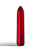 Poppy Red Rechargeable Bullet Vibrator, sleek red design, compact and travel-friendly for discreet pleasure.