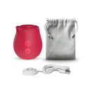 Sweet Dreams Rose True Suction Clitoral Stimulator with USB charger and storage pouch.