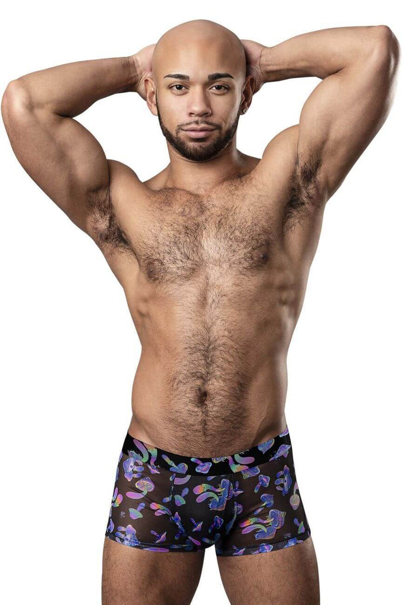 Hazy Dayz Pouch Short Mushroom Small - Comfortable Mesh Briefs on model showcasing fit and design