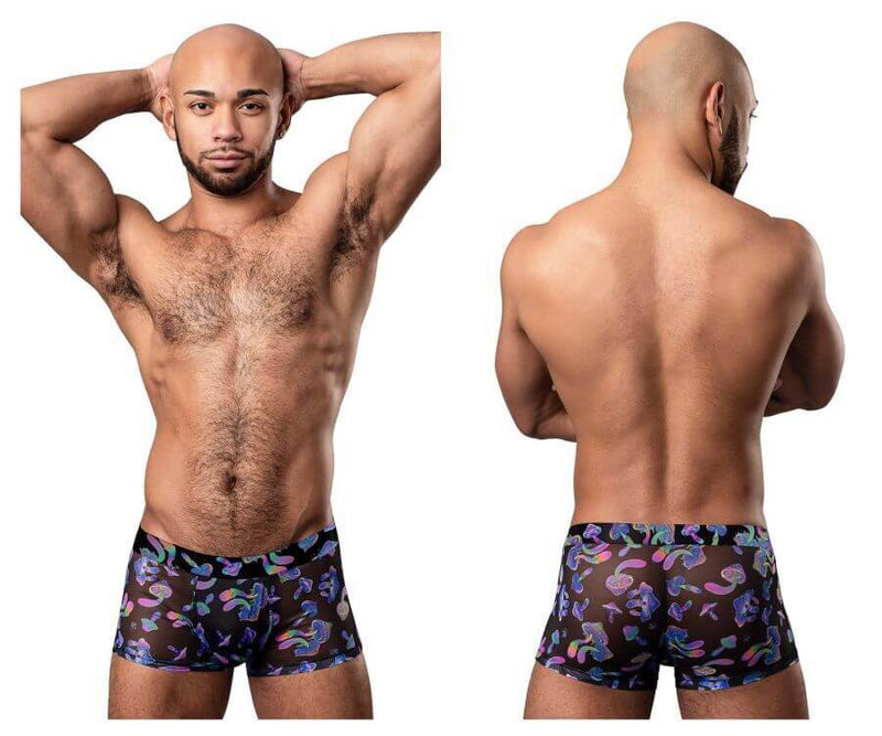 Hazy Dayz Pouch Short Mushroom Small Mesh Briefs - Front and Back View on Model