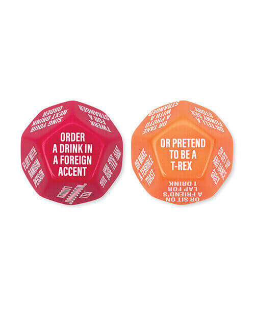 Girls Night Out Dice featuring fun activities like ordering a drink in a foreign accent and pretending to be a T-Rex