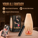 EnLust Sabrina Male Masturbator with Bullet Vibrator displayed with packaging and mobile app for immersive pleasure.