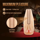 EnLust Sabrina Male Masturbator with Bullet Vibrator showcasing maximum pleasure with tight ribbed dual canals.