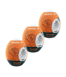 Satisfyer Crunchy Masturbator Egg 3 Pack Orange displayed for solo play convenience and discreet stimulation.