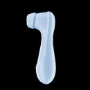 Satisfyer Pro 2 Gen 4 App Controlled Clitoral Stimulator side view in gentle blue color.