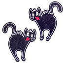 Pastease Scaredy Cat Hissing Kitty Nipple Pasties featuring playful black kitty design on glittery velvet