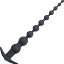 Rechargeable X-10 Silicone Power Beads 11 inch Black designed for powerful anal pleasure and vibrating stimulation.