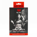 SEI MIO Nights in Tied Satin 2 x Silk Sash Restraints packaging featuring elegant design and couple.