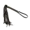 SEI MIO Primed for Punishment Faux Leather Flogger, stylish design for sensation play and impact control.