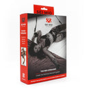 SEI MIO The Bedspreader Under the Mattress Restraint System packaging displayed with a model.