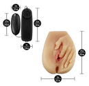 EnLust Selena Vibrating Masturbator Pussy & Ass dimensions and controller overview with realistic design details.