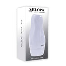 Selopa Pleasure Can discreet vibrating stroker in easy-grip white case packaging