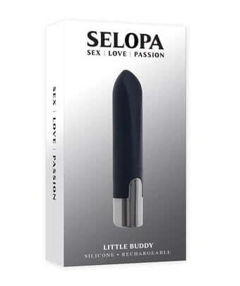 Selopa Little Buddy Vibrating Bullet with 10 Speeds and Precision Tip in Packaging