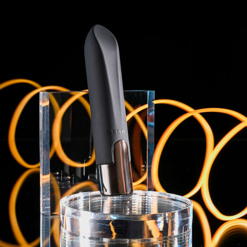 Selopa Little Buddy Vibrating Bullet with 10 Speeds and Precision Tip on Display, USB Rechargeable, Creamy Smooth Silicone