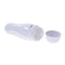 Selopa Pleasure Can discreet vibrating stroker with cap removed, shown in white stealthy easy-grip container.