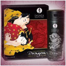 Shunga Dragon Virility Cream 2 Oz packaging featuring elegant artwork and cream bottle for enhanced intimacy