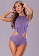 SHEER PASSION HALTER TEDDY PERIWINKLE S/M-0