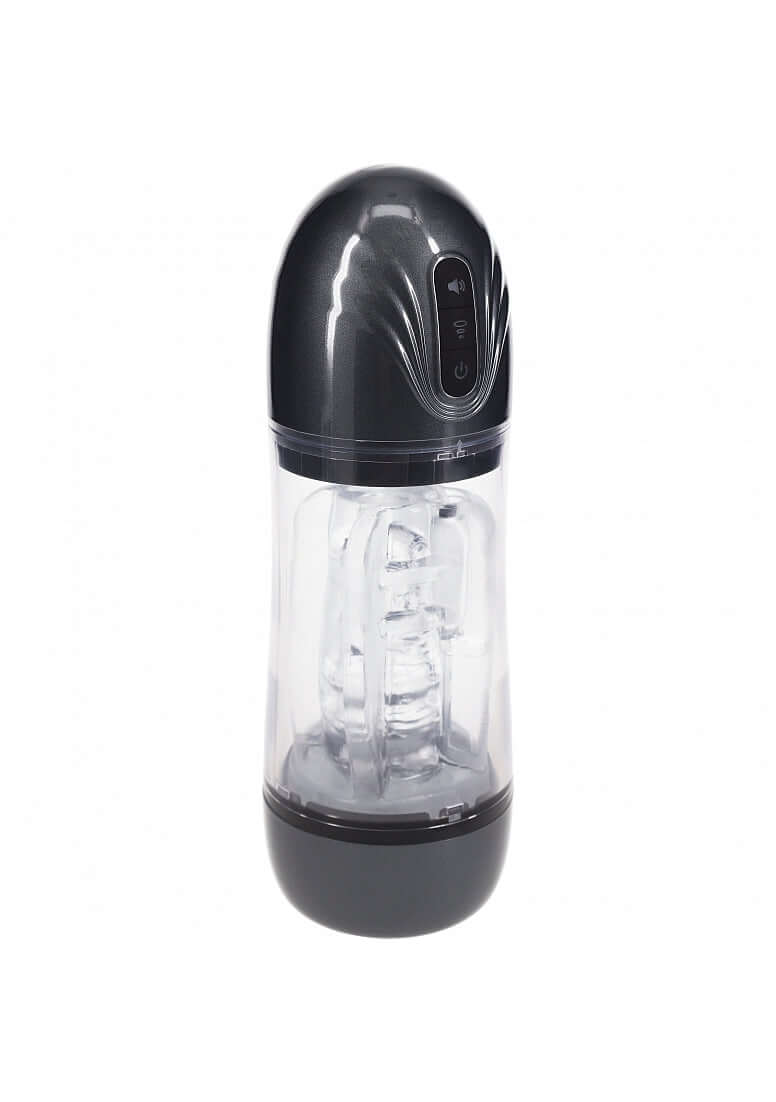 Pumped SonicPull 10 Function Multimedia Enhanced Masturbator with sleek design and transparent sleeve.