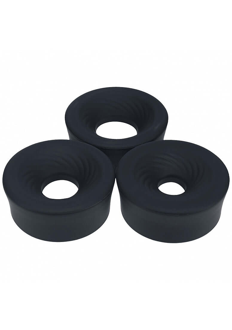 Pumped CyberPulse 13 Function Automatic Penis Pump Black replacement rings set of three.