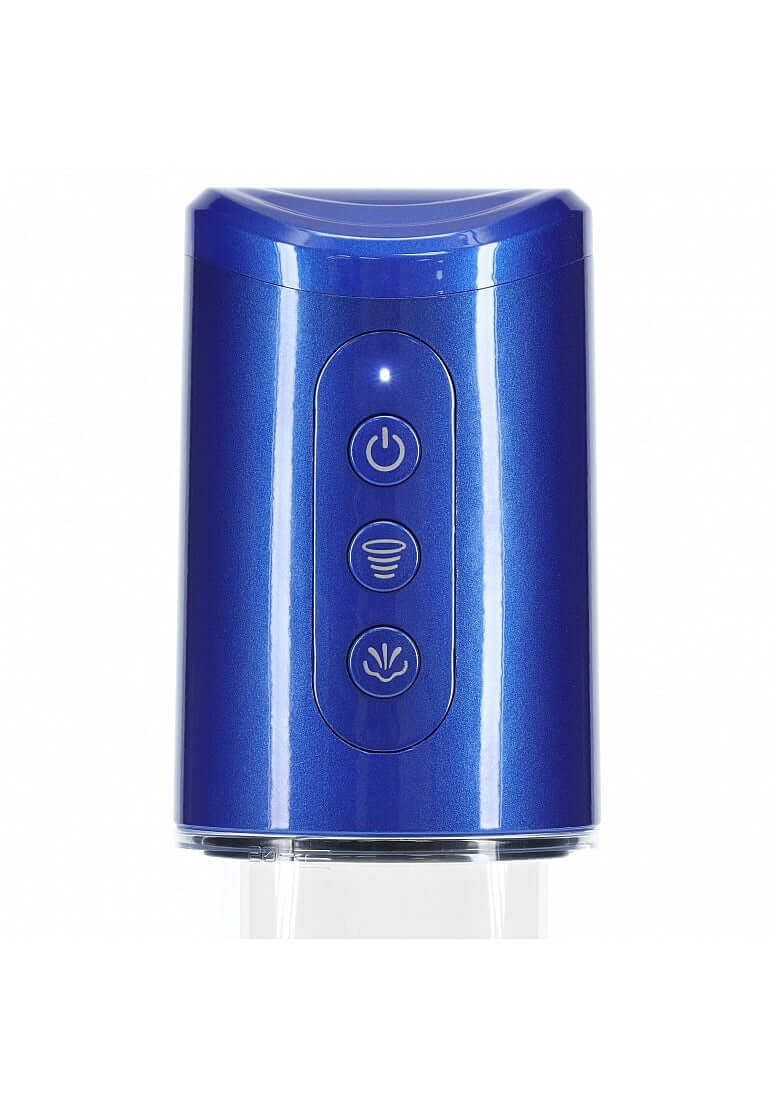 Pumped HyperPump Automatic Penis Pump Blue control panel with three buttons for easy operation.