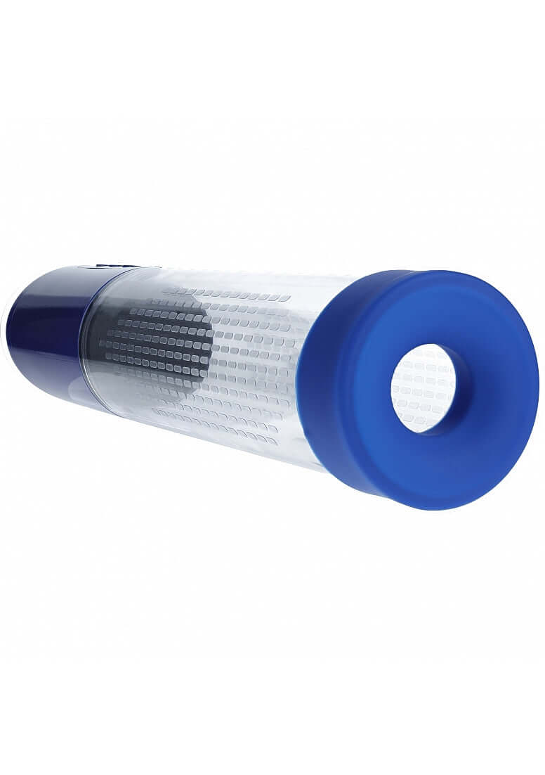 Pumped HyperPump Automatic Penis Pump Blue, a sleek automatic enhancement device for performance and confidence.