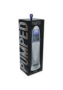 Pumped Aqua Pro Submersible Automatic AI Tech Penis Pump packaging with sleek design and user-friendly display.
