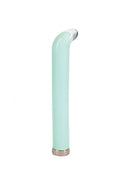 Loveline Aurora 10 Function G-Spot Glass Vibrator 6.3 inch Green, elegant glass design for intimate pleasure.