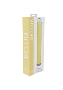 Loveline Sparkle 10 Function Glass Vibrator 6.3 inch Yellow in elegant packaging with a sleek design.