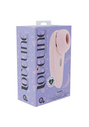 LoveLine Aurie AirTapTech Rechargeable Vibrator Pink packaging on display, featuring innovative design and advanced technology.