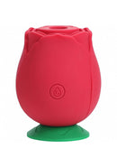 The Rose 10 Speed Air Pulse Vibe in a vibrant rose design with a green base for elegant pleasure.