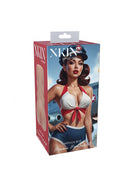 Xkin Pinup Girls Airforce Brat Bonnie Bombshell Stroker Flesh packaging featuring a vintage aviator design.