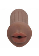 Xkin Raw The Grip Stroker Brown realistic stroker with lifelike lips and textured sleeve design.